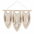 Arazzo da parete macramè 50 x 95 cm in cotone marrone con frange stile boho