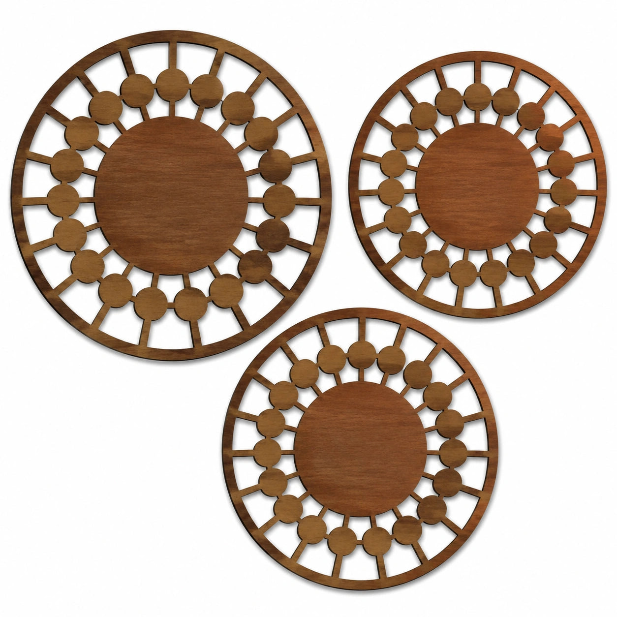 Set di pannelli decorativi da parete 40 x 40 cm in legno beige stile geometrico