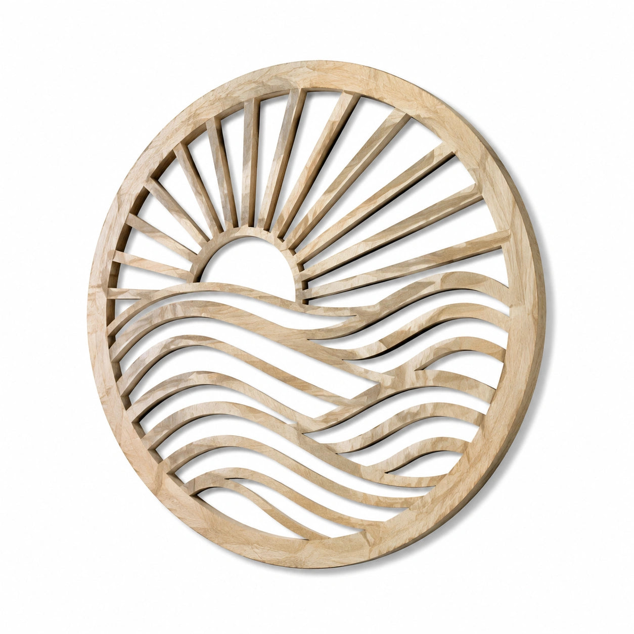 Set di 3 pannelli decorativi da parete 30 x 60 cm in legno marrone e naturale - stile botanico astratto